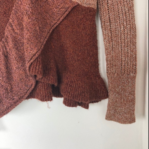 BKE Buckle Layered Asymmetric Brown Sweater - Picture 3 of 5